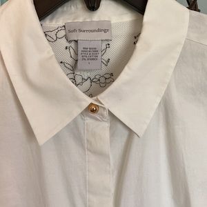 Soft Surroundings White Button-down Shirt EUC